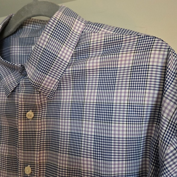 Brooks Brothers Shirt Mens Large L  Button Up Supima Cotton Non-Iron Plaid Blue - Picture 3 of 10